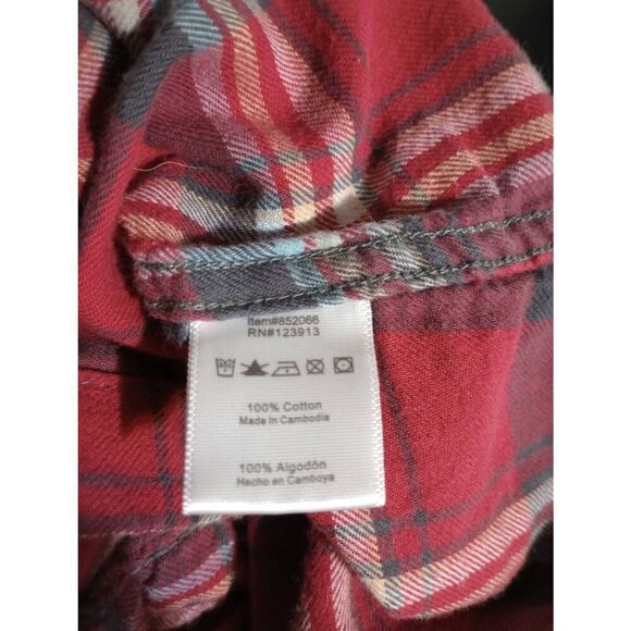 Jachs Girlfriend Shirt Ladies Large Red Plaid Button Front Western - Picture 6 of 7